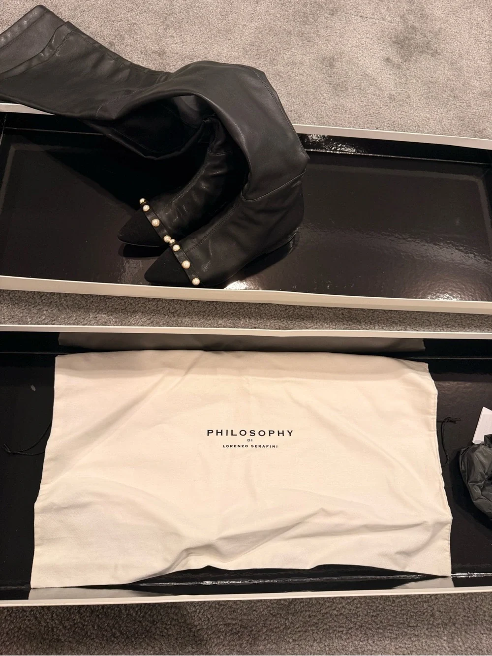 Philosophy Di Lorenzo Serafini Over the Knee Black Boots Size 7.5